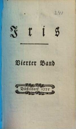 Iris : Vierteljahresschrift für Frauenzimmer. 4. 1775