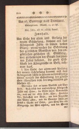 Am 26. Sonntage nach Trinitatis.