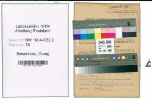 Entnazifizierung Georg Beisenherz , geb. 09.06.1912 (Steuerinspektor)