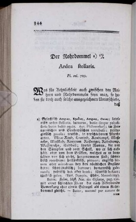 Die Rohrdommel. a)