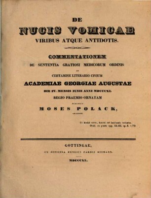 De nucis vomicae viribus atque antidotis