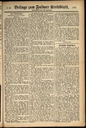 Zweite Ausgabe vom Samstag, den 29. Februar 1896.