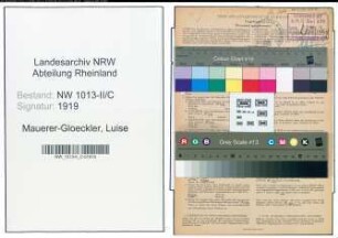 Entnazifizierung Luise Mauerer-Gloeckler , geb. 21.07.1897 (Kunstgewerblerin)