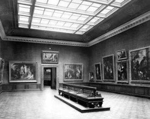 Aufstellung der Gemäldegalerie und der Skulpturensammlung im Kaiser-Friedrich-Museum, Raum 63, Gemälde von Rubens und van Dyck