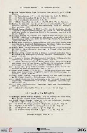III. Frankfurter Künstler (Nr. 918-946)