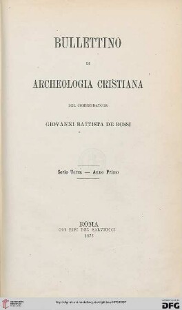 3.Ser.1: Bullettino di archeologia cristiana