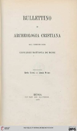 3.Ser.1: Bullettino di archeologia cristiana