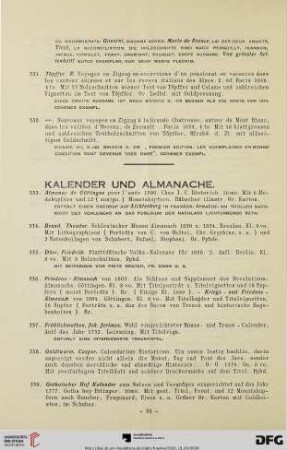 Kalender und Almanache (Nr. 333-348)