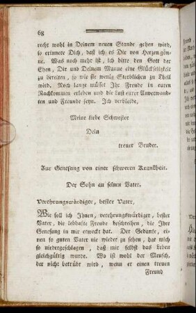 [8.] Zur Genesung von einer schweren Krankheit. - [14.] Erkundigungsschreiben.