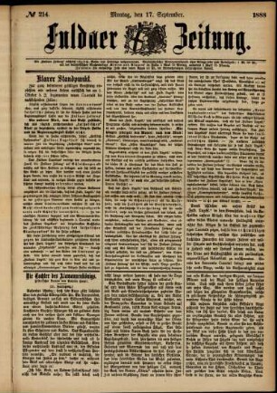 Ausgabe vom Montag, den 17. September 1888.