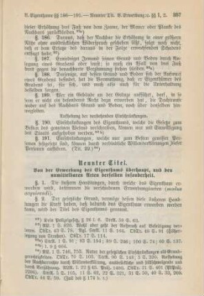 Neunter Titel. Von der Erwerbung des Eigenthums überhaupt, und den unmittelbaren Arten derselben insonderheit