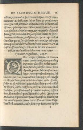 Mißam pro sacrificio habuerunt latini Hieronymus et Augustinus. Cap. 7.