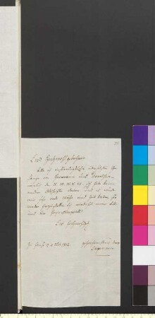 Brief von Jagemann, Christian Joseph an Goethe, Johann Wolfgang von
