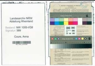 Entnazifizierung Anna Cours , geb. 01.03.1905 (Postfacharbeiterin)