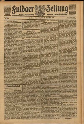 Erste Ausgabe vom Donnerstag, den 31. Dezember 1908.