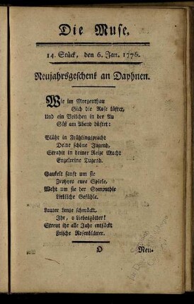 14. Stück, den 6. Jan. 1776. - 17. Stück, den 27. Jan. 1776.