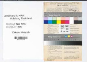Entnazifizierung Heinrich Cleven , geb. 21.03.1901 (Hilfsarbeiter)