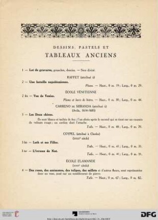 Tableaux Anciens (Nr. 1-23)