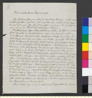 Brief von Hess, David an Goethe, Johann Wolfgang von