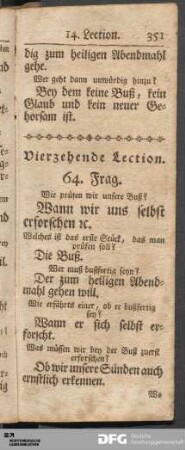 Vierzehende Lection.