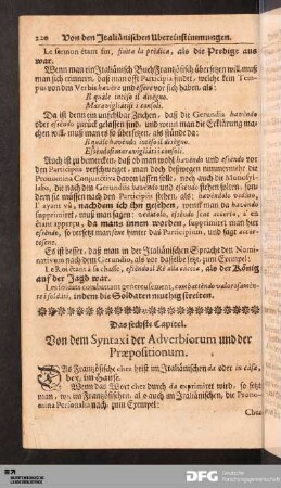 Das sechste Capitel. Von dem Syntaxi der Adverbiorum und der Præpositionum.