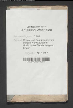 Das Landschaftskapital des v. Wintgens