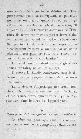 5. Participation de la Bourgeoisie aux affaires publiques.
