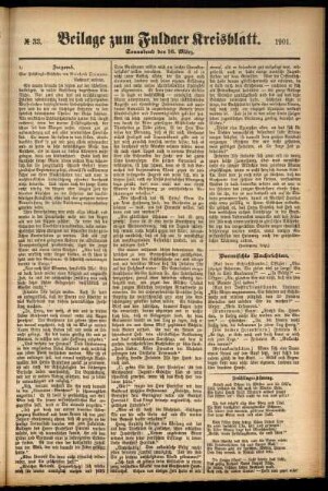 Zweite Ausgabe vom Samstag, den 16. März 1901.