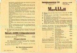 Merkblatt für die Soldaten der Wehrmacht mit Verhaltensmaßregeln beim Aufenthalt in Warschau und Warnung vor Überfällen