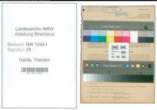 Entnazifizierung Theodor Harde , geb. 17.09.1906 (Kaufmaennischer Angestellter)