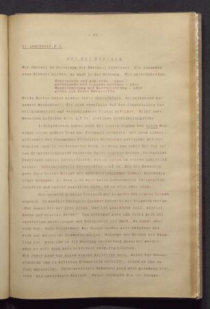 11. Lehrbrief. K.I. Art der Nahrung.