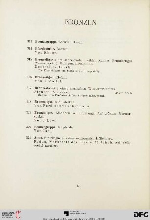 Bronzen (Nr.313-321)