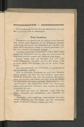 Erste Eindrücke.