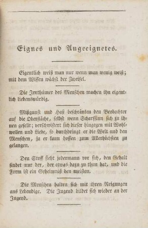 Eignes und Angeeignetes