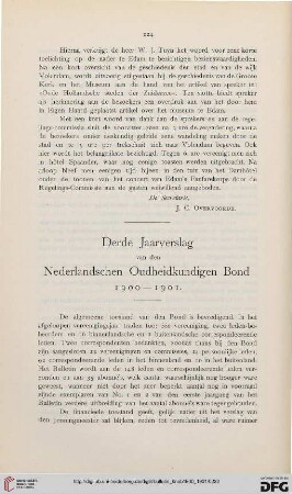 Derde Jaarverslag van den Nederlanschen Oudheidkundigen Bond 1900 - 1901