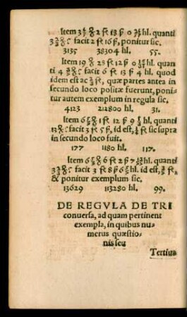 De Regula De Tri conversa, ad quam pertinent exempla, in quibus numerus quaestionis ...
