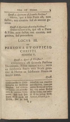 Locus III. De Persona Et Officio Christi