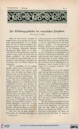 Zur Erfindungsgeschichte des europäischen Porzellans