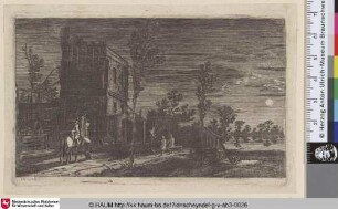 [Figuren an einem baufälligen Turm: Mondlicht Nocturne; Figures by a dilapidated Tower: Moonlit Nocturne]