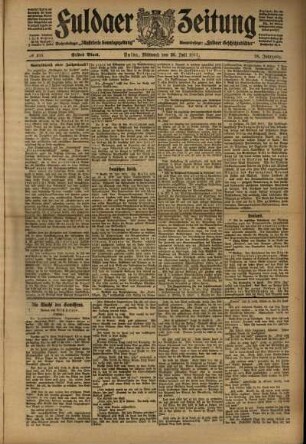 Erste Ausgabe vom Mittwoch, den 26. Juli 1911.
