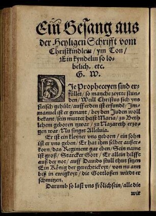 Ein Gesang aus der Heyligen Schrifft