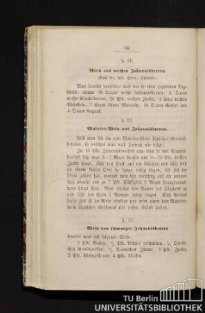 § 11. Wein aus weißen Johannisbeeren. § 12. Madeira-Wein aus Johannisbeeren.