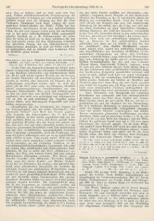 148-150 [Rezension] Wilhelm Dilthey‘s gesammelte Schriften. V. u. VI. Bd