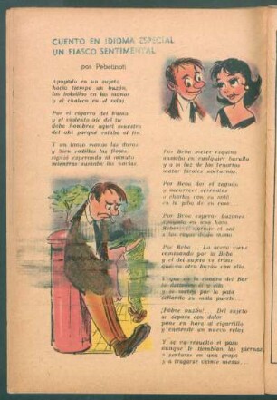 Cuento en idioma especial un fiasco sentimental