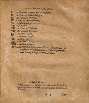 Acclamationes anniversariae de pace orbi reddita christiano, et regio firmata connubio