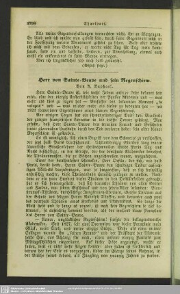 Herr von Sainte-Beuve und sein Regenschirm