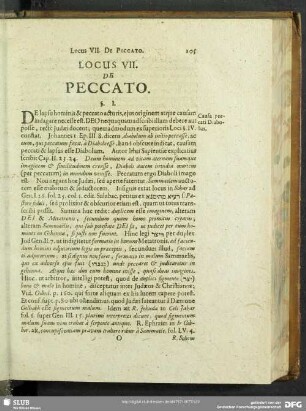 Locus VII. De Peccato