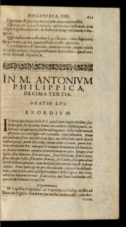 In M. Antonium Philippica, Decima Tertia. Oratio LVI.