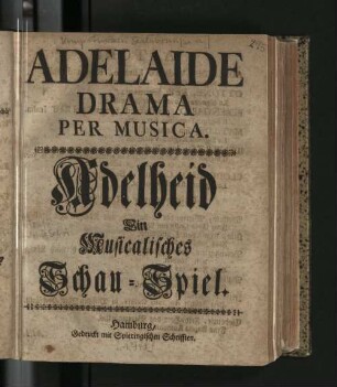 Adelaide : Drama Per Musica