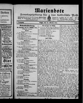 Marienbote : Sonntagsblatt für katholische Volk : Kirchenblatt für das Dekanat Telgte